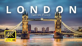London, England 🏴󠁧󠁢󠁥󠁮󠁧󠁿 in 4K ULTRA HD 60FPS Video at Night by Drone