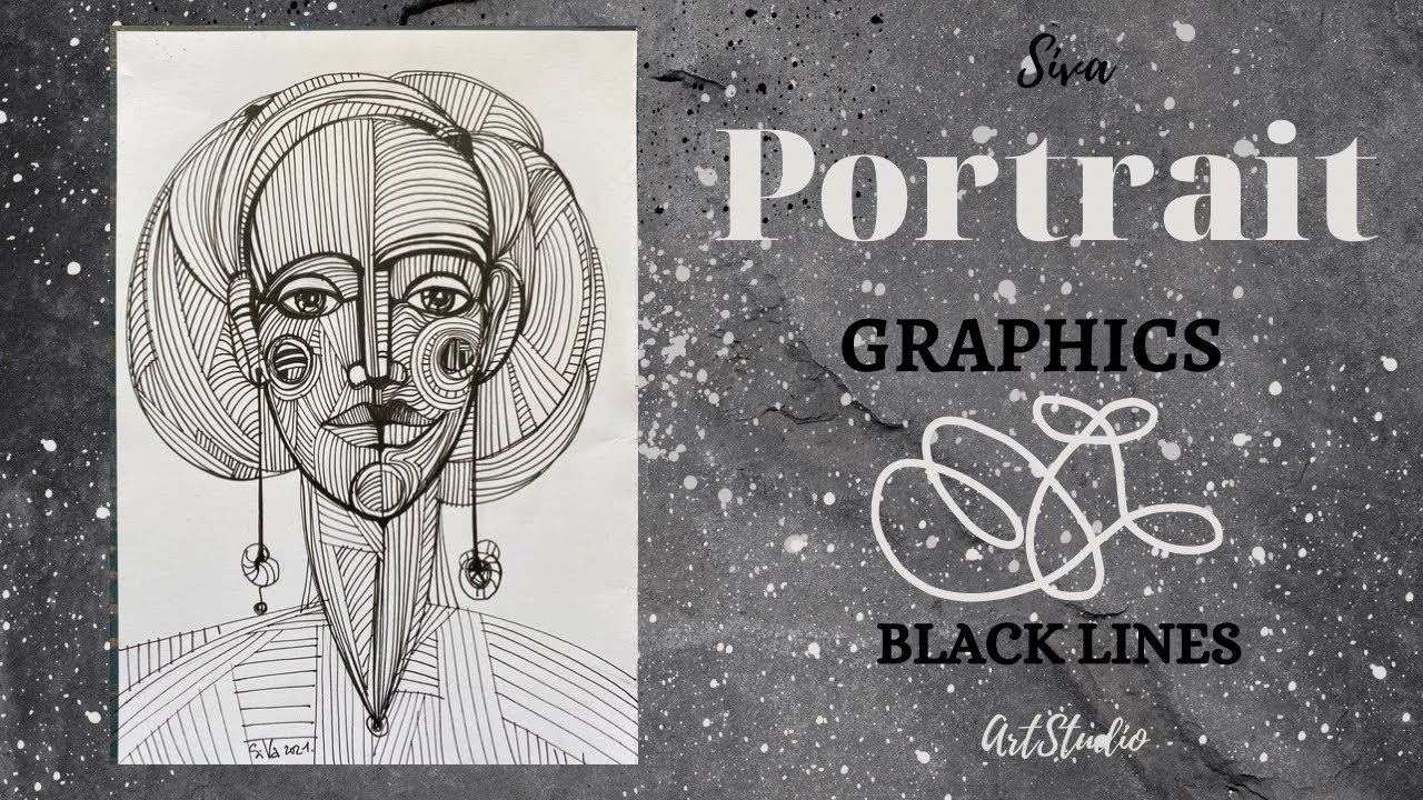 Стилизация - портрет. Линейная графика.