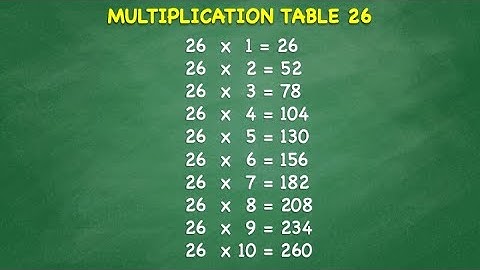 Multiplication Table 26