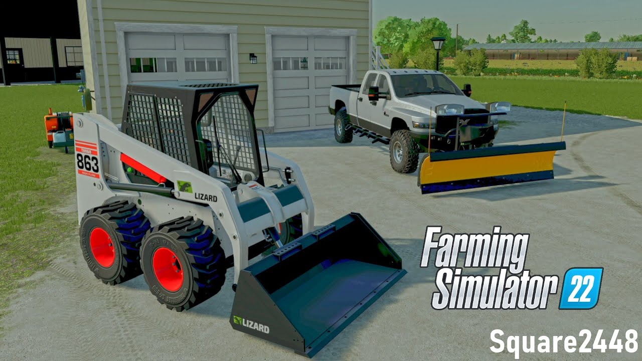 Renting A Bobcat Skidsteer & NEW Snow Plow Xbox FS22 Homeowner