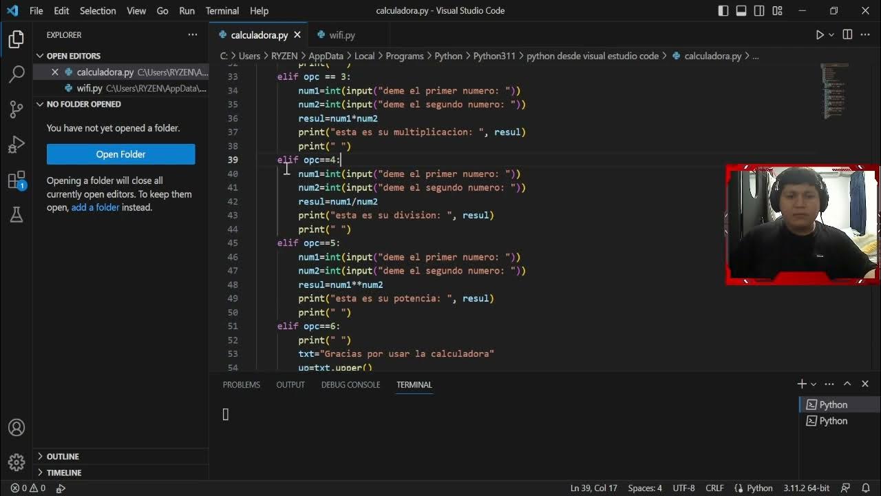 Explicacion Calculadora lenguaje python // By Felipe arrieta - YouTube