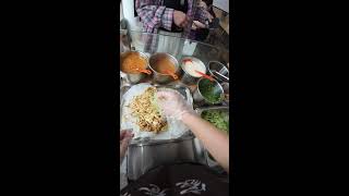 Live Cooking Handmade Meat Pancakes on Griddle