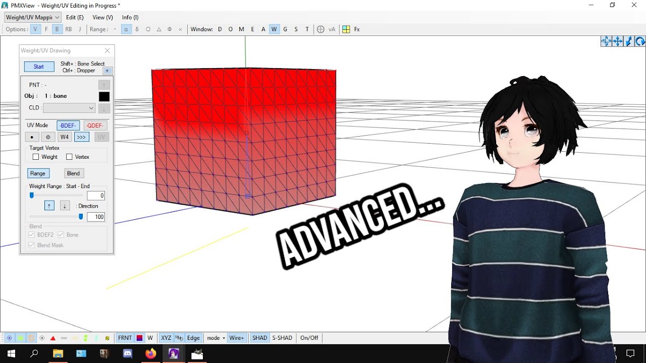 HOW TO Weight Paint In PMXEditor [ADVANCED] [P2]