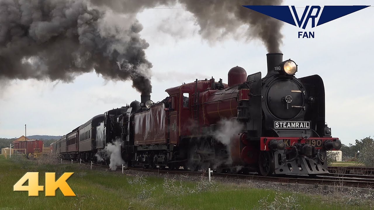 electromotive tec3r Steamrail Weekender on the Victorian Goldfields Railway: Australian Trains in 4K