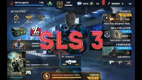 Sls 3 Best tier 1 weapon of mc5, fast kills and no worry to aim...😍👍