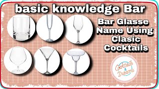 Types Of Bar Glasse Name Using Clasic Cocktails| basics knowledge Bar|