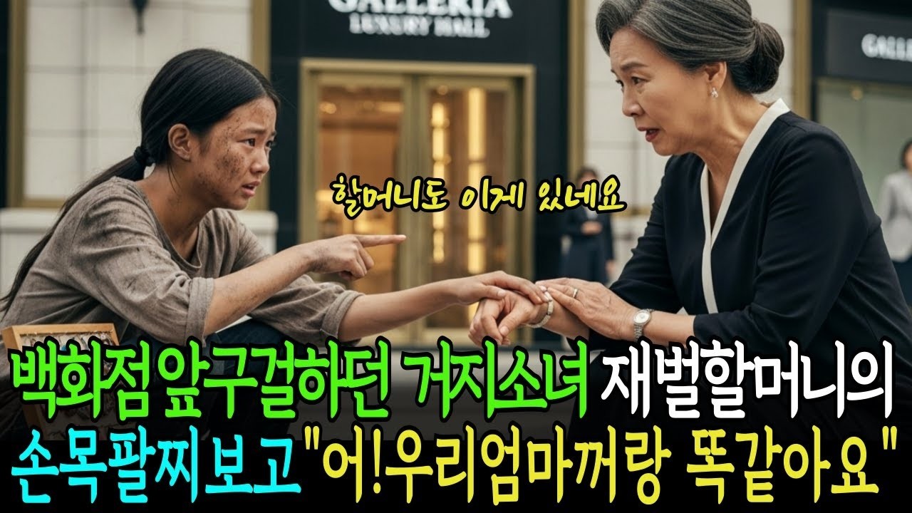 백화점 구걸하던 거지소녀 재벌할머니의 손목의 팔찌를 보자 어 우리엄마꺼랑 똑같아요
