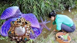 🎁 💕The Purple Jade Rabbit guards the giant clams in the wild, while pearls make people intoxicated