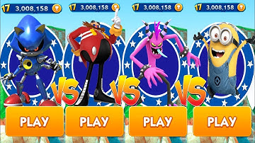 Sonic Dash Vs Despicable Me Minion Rush - Metal Sonic Vs  Boss Battle Eggman Vs Boss Battle Zazz