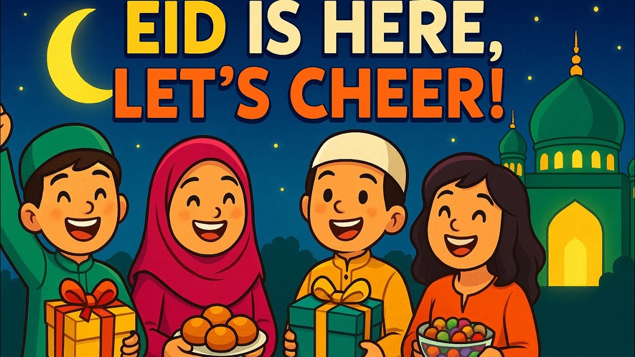 Eid is Here, Let's Cheer | Eid Song | Nursery Rhymes | Poem | Cartoon | Tiger kids