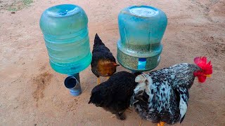 How to make a 20 LTS DRINKER AND FEEDER with automatic cleaner for laying hens, very easy