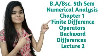 B.A/Bsc.|5th Sem |Numerical Analysis|Chapter 1|Finite Difference Operators|Backward Table