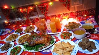 فطار ١رمضان/روتين اول يوم رمضان كامل هنحضر العصاير والفطار والحلو بقي مفاجأه😋(روتين سفرتنا في رمضان)