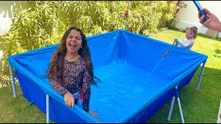 MONTANDO A PISCINA NA CASA NOVA ! OLHA NO QUE DEU !