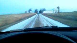 Hauling ass down icy dirt road