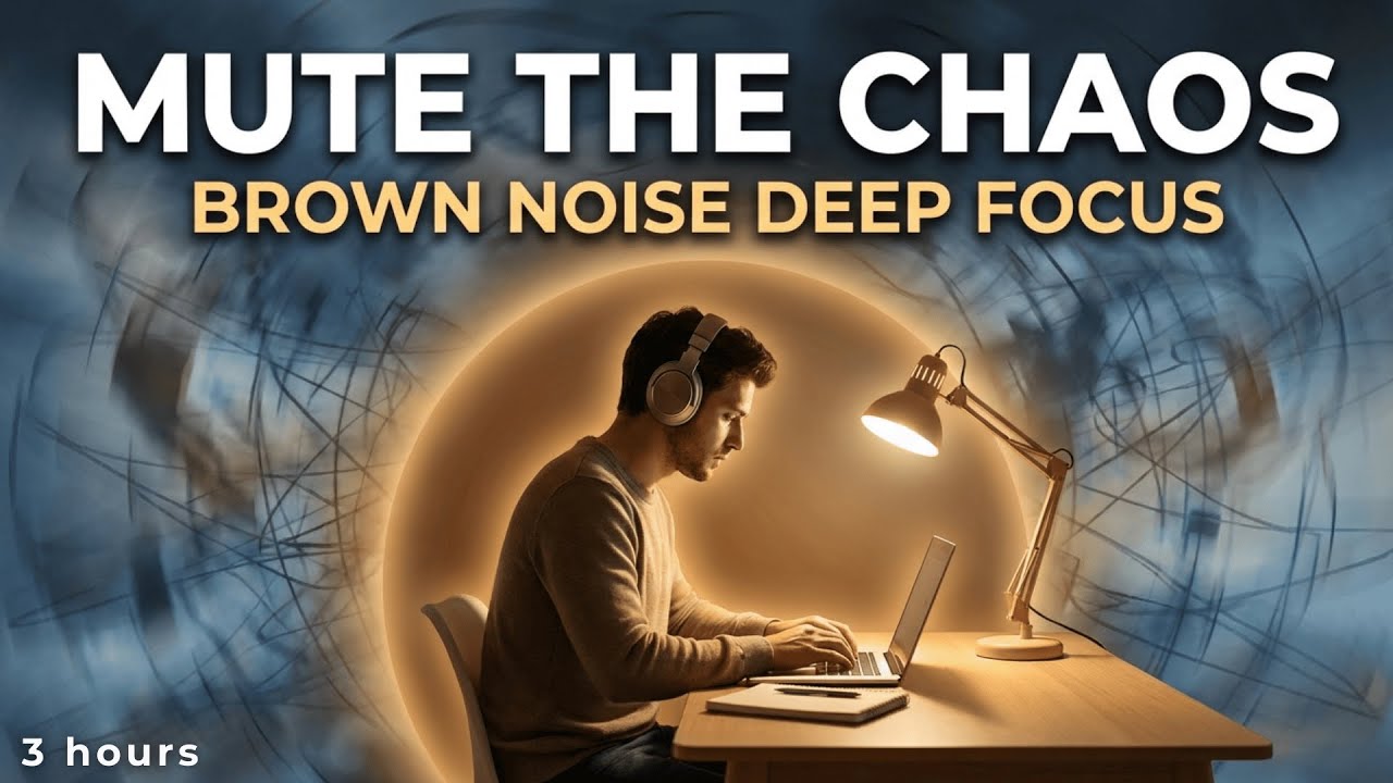 Mute the Chaos in Your Brain 🧠 Deep Brown Noise for ADHD Focus (3 Hours ...