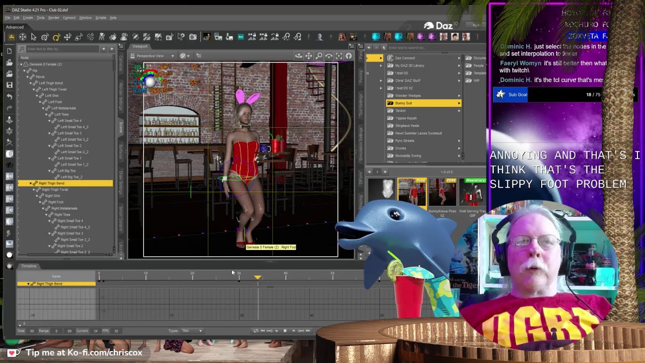 Testing and Setting up Stream - Perhaps make an Animatted Pose in Daz Studio