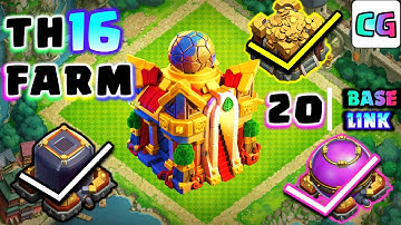 COC TH16 FARMING BASE 2025 anti Dark Elixir, Gold and Elixir! Top 3 Best TH16 Farm Base Link