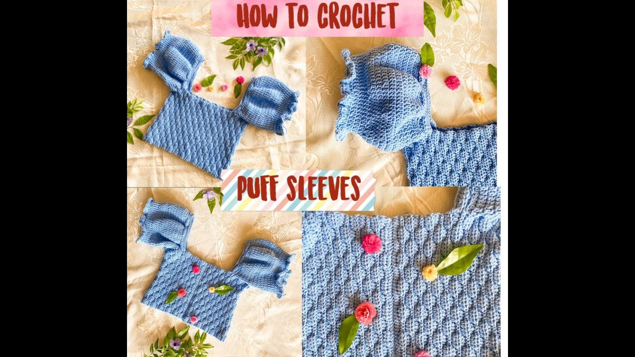 Easy Crochet Crop Top With Puff Sleeves Tutorial / Crochet Puff Sleeves | TEY The YARN