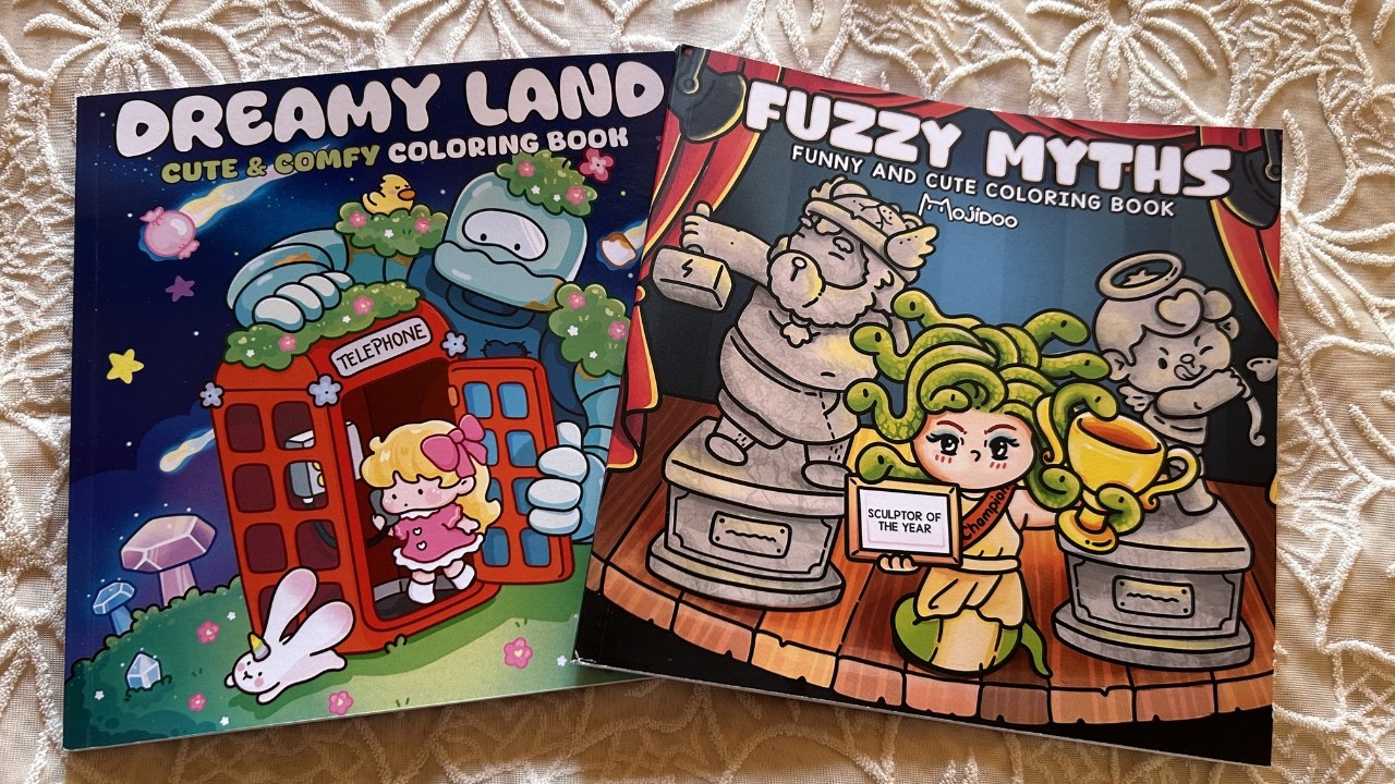 Sci-Fi & Fantasy Coloring Book Flip-Throughs with Gentle Rain Sounds | Fuzzy Myths | Dreamy Land