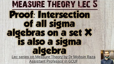 Measure Theory Lec 5: Intersection of all Sigma Algebras is also sigma algebra.