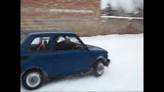 Fiat 126p drift zima 2012 Skierniewice