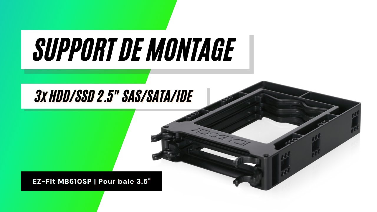 SUPPORT DE FIXATION HDD/SSD 2.5 DANS BAIE 3 .5 SANS OUTILLES