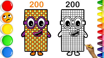 Hoe teken je NUMBERBLOCK 200 Kleurplaten & Kleurhandleiding