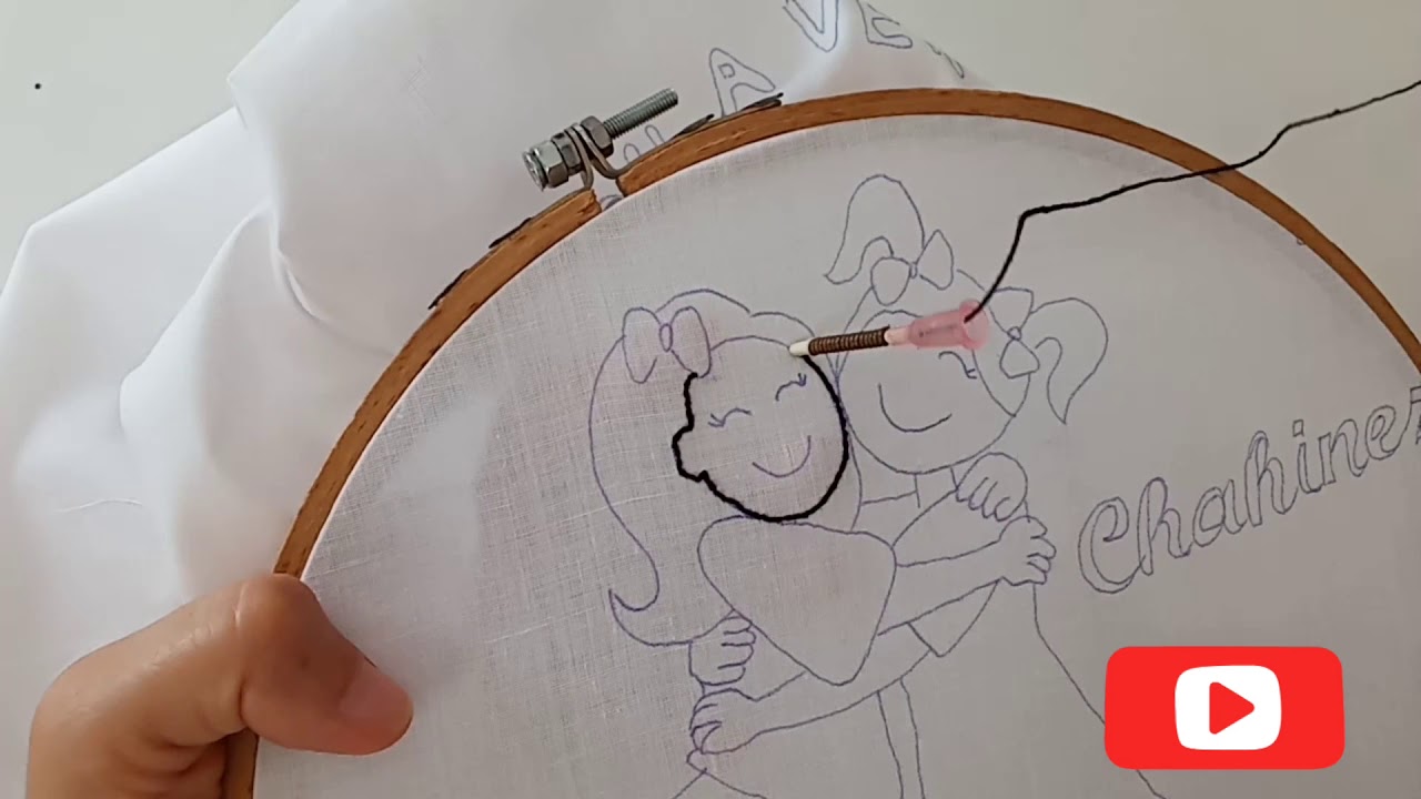 تطريز يدوى بإستعمال إبرة النقاش،خطوة بخطوة