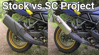 Suzuki V-Strom 800 DE Exhaust Sound Comparison (SC Project vs Stock)