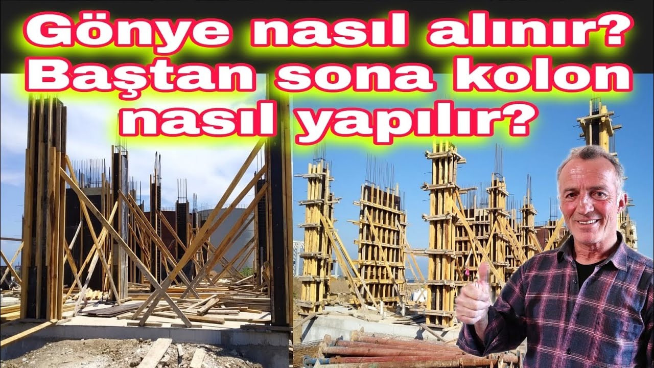 Gönye nasıl alınır?Aks alma.Baştan   sona kolon nasıl yapılır?