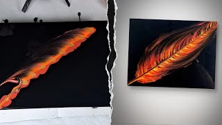 Feuerfeder~Acrylic Pouring Tutorial~Fluid Art~ sooo cool