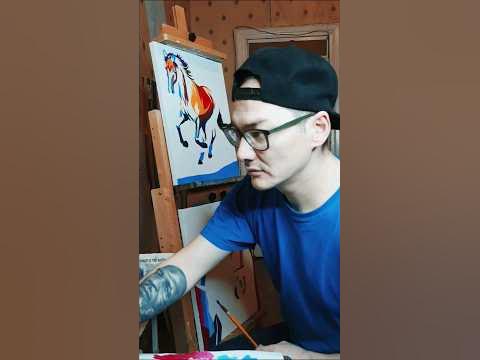 Лошади 🐎🐴🦄 ( акриловые краски 👨‍🎨🎨 ) - YouTube