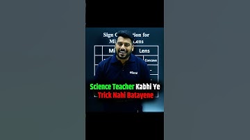 Easiest Trick to Learn Sign Convention for Mirror & Lens🔥|Class 10 Science #shorts #science #class10