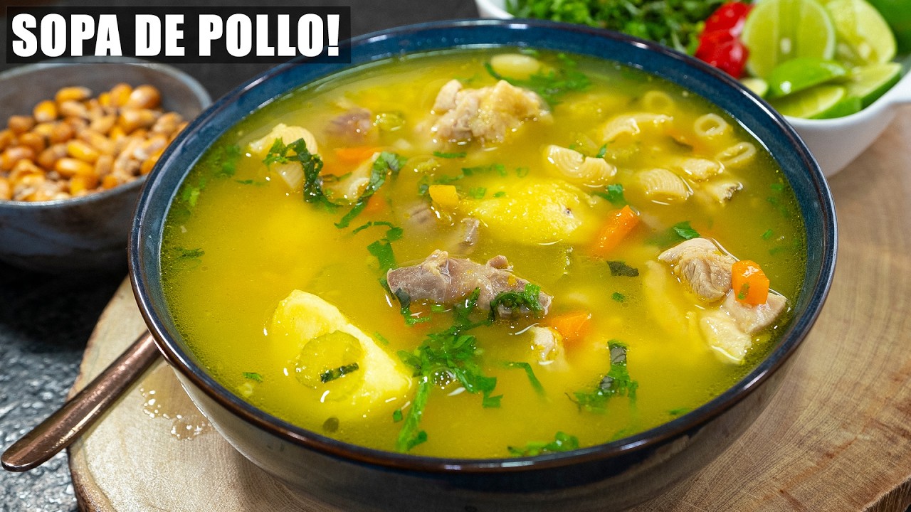 Asi se hace una buena Sopa de Pollo, facil y rico | Abelca