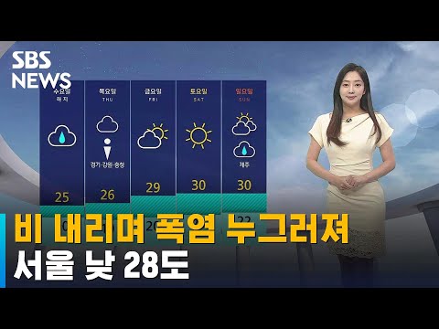 날씨 전국에 비 내리며 폭염 누그러져 서울 낮 28도 SBS 