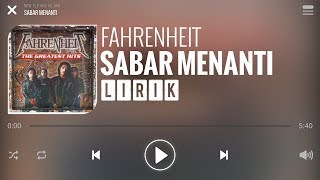 Fahrenheit - Sabar Menanti