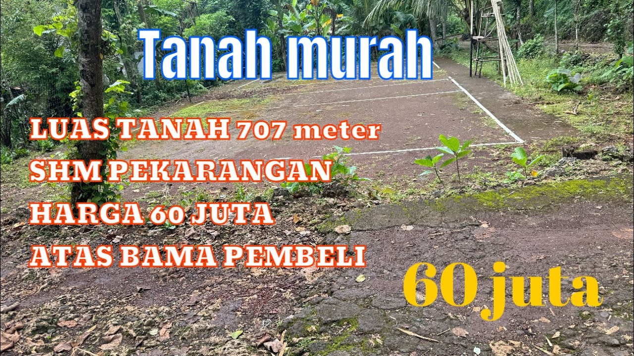 TANAH MURAH (LUAS 707 METER) HARGA 60 JUTA RUPIAH  @rajiproperty channel