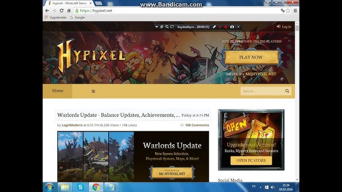 Minecraft Hypixel Serverina Nasil Girilir Youtube