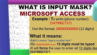 INPUT MASK: Apply Input Mask to Phone Numbers in Access Tables (Beginner Guide)