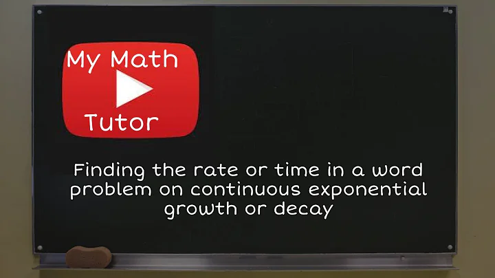 ALEKS | Finding the rate or time in a word problem on continuous exponential growth or decay