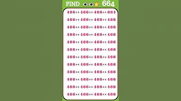 Find The Odd Number 👉 664 | 👁👁 |#LettersAndNumbers Edition |#short