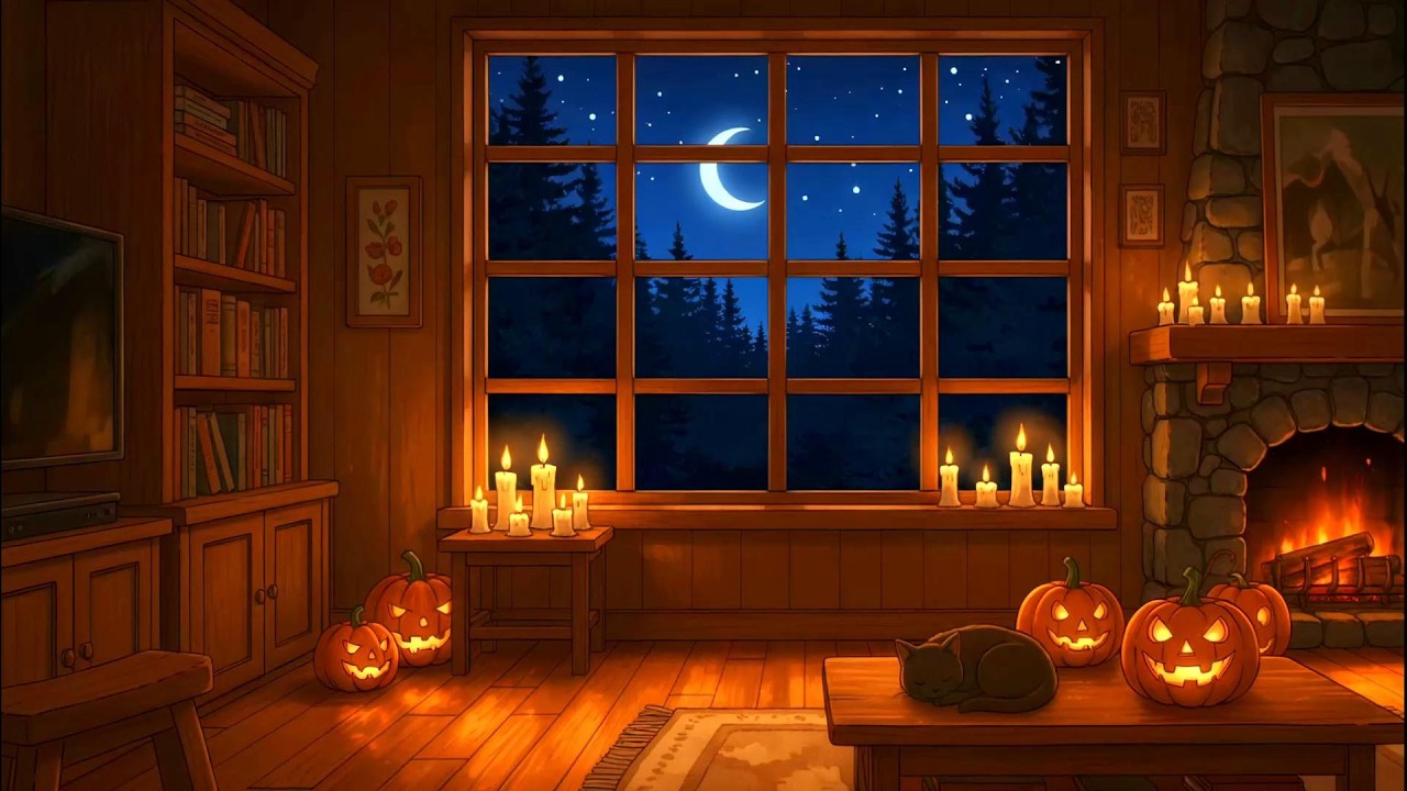 Cozy Rain Night & Fireplace 🔥 Calm Lofi Beats for Study, Sleep & Relax