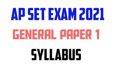 AP Set paper 1 syllabus/ap set syllabus/ap set 2021 notification/ap set syllabus in Telugu/ap set