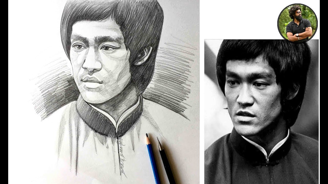 How to Draw Bruce Lee Step by Step | Realistic Sketch of Legend | Celebrity  Drawings Series - YouTube