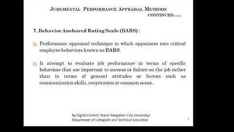 Unit 3 - Video Sessions - 24,25,26 - Judgmental  Performance Appraisal Methods