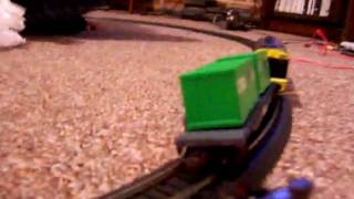 Model Trains My 4483 Locomotive With Container Wagons Derails On A Toothpick Pt6