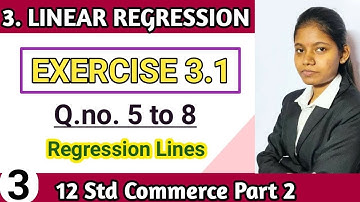 mathematics and statistics part 2 standard 12 exercise 3.1 commerce | lesson no 3 regression lines