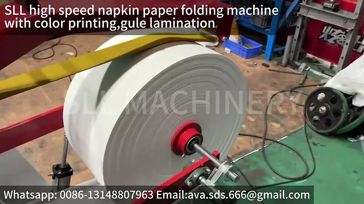 SLL high speed napkin paper folding machine with glue lamination  color printing