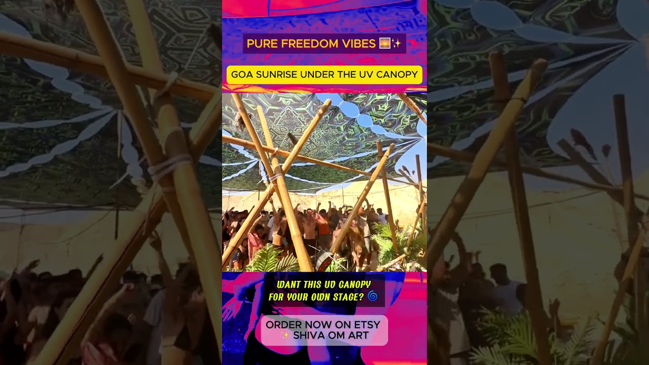 Goa Trance Sunrise 🌞 | UV Canopy Magic by ShivaOm Art